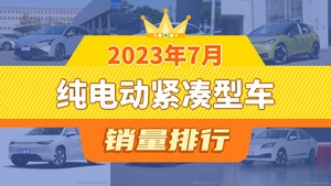 2023年7月纯电动紧凑型车销量排行榜，秦PLUS位居第二，第一名你绝对想不到