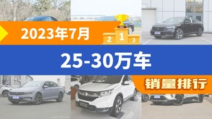 2023年7月25-30万车销量排行榜，Model Y夺得冠军，第二名差距也太大了 