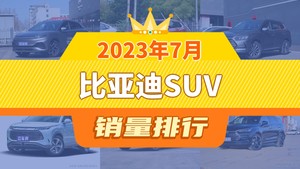 2023年7月比亚迪SUV销量排行榜，宋Pro新能源位居第二，第一名你绝对想不到