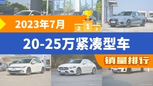 2023年7月20-25万紧凑型车销量排行榜，秦PLUS以11455辆夺冠