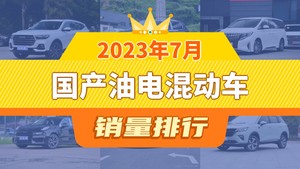 2023年7月国产油电混动车销量排行榜，传祺M8屈居第三，领克03成最大黑马