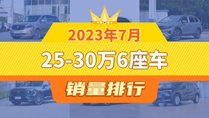 2023年7月25-30万6座车销量排行榜，揽境屈居第三，问界M7成最大黑马