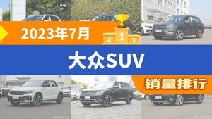 2023年7月大众SUV销量排行榜，途岳屈居第三，T-ROC探歌成最大黑马