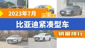 2023年7月比亚迪紧凑型车销量排行榜，秦PLUS夺得冠军，第二名差距也太大了 