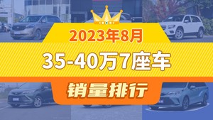 2023年8月35-40万7座车销量排行榜，别克GL8夺得冠军，第二名差距也太大了 