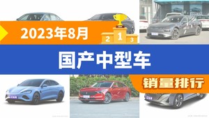 2023年8月国产中型车销量排行榜，红旗H5夺得冠军，第二名差距也太大了 