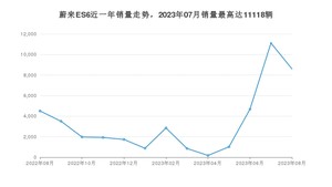 2023年8月蔚来ES6销量数据发布 共卖了8601台