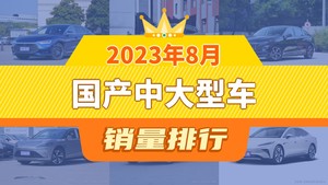 2023年8月国产中大型车销量排行榜，极氪001位居第二，第一名你绝对想不到