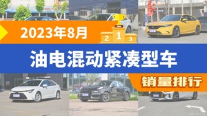 2023年8月油电混动紧凑型车销量排行榜，卡罗拉位居第二，第一名你绝对想不到