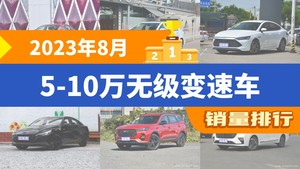 2023年8月5-10万无级变速车销量排行榜，帝豪位居第二，第一名你绝对想不到