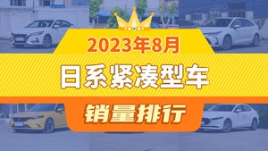 2023年8月日系紧凑型车销量排行榜，思域位居第二，第一名你绝对想不到