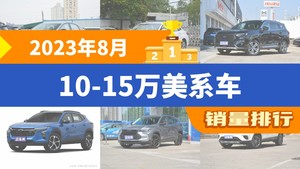 2023年8月10-15万美系车销量排行榜，领睿屈居第三，星迈罗成最大黑马