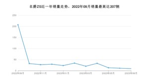 2023年9月名爵ZS销量数据发布 共卖了9台