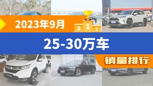 2023年9月25-30万车销量排行榜，Model Y夺得冠军，第二名差距也太大了 