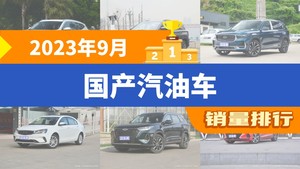 2023年9月国产汽油车销量排行榜，哈弗H6以23423辆夺冠，艾瑞泽8升至第8名 