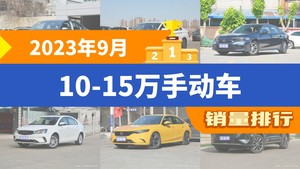 2023年9月10-15万手动车销量排行榜，速腾位居第二，第一名你绝对想不到