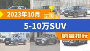 2023年10月5-10万SUV销量排行榜，捷途X70屈居第三，捷途大圣成最大黑马