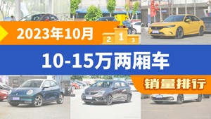 2023年10月10-15万两厢车销量排行榜，型格屈居第三，钇为3成最大黑马