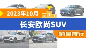 2023年10月长安欧尚SUV销量排行榜，长安欧尚Z6新能源屈居第三，长安欧尚X5成最大黑马