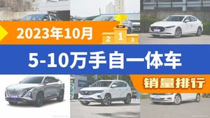 2023年10月5-10万手自一体车销量排行榜，马自达3 Axela昂克赛拉屈居第三，长安欧尚Z6成最大黑马