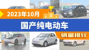 2023年10月国产纯电动车销量排行榜，海鸥以37836辆夺冠