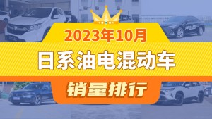2023年10月日系油电混动车销量排行榜，本田CR-V夺得冠军，第二名差距也太大了 
