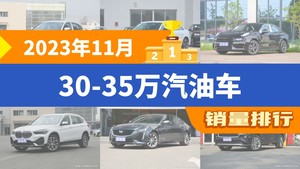 2023年11月30-35万汽油车销量排行榜，领克03屈居第三，宝马X1成最大黑马