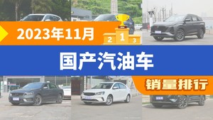 2023年11月国产汽油车销量排行榜，哈弗H6以23291辆夺冠，艾瑞泽8升至第9名 