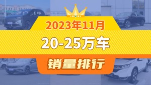 2023年11月20-25万车销量排行榜，Aion Y以22355辆夺冠，问界M7升至第7名 