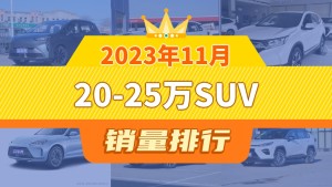 2023年11月20-25万SUV销量排行榜，Aion Y夺得冠军，第二名差距也太大了 