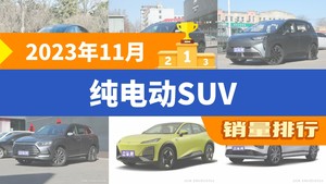 2023年11月纯电动SUV销量排行榜，元PLUS位居第二，第一名你绝对想不到