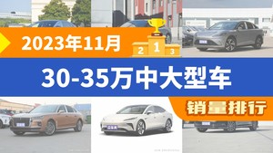 2023年11月30-35万中大型车销量排行榜，ARCFOX αS屈居第三，红旗H9成最大黑马