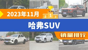 2023年11月哈弗SUV销量排行榜，哈弗H6以23291辆夺冠