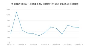 中国重汽VGV 11月份销量数据发布 同比增长55.68%(2023年)