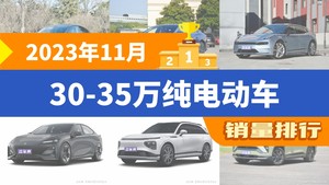 2023年11月30-35万纯电动车销量排行榜，Model Y夺得冠军，第二名差距也太大了 