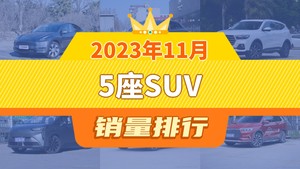 2023年11月5座SUV销量排行榜，Model Y夺得冠军，第二名差距也太大了 