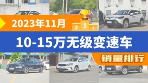 2023年11月10-15万无级变速车销量排行榜，轩逸夺得冠军，第二名差距也太大了 