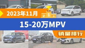 2023年11月15-20万MPV销量排行榜，传祺M8夺得冠军，第二名差距也太大了 
