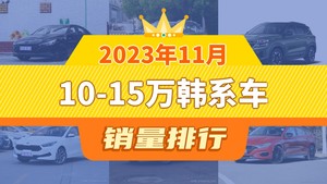 2023年11月10-15万韩系车销量排行榜，赛图斯屈居第三，起亚K3成最大黑马