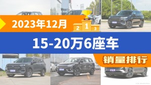 2023年12月15-20万6座车销量排行榜，星途揽月屈居第三，荣威RX9成最大黑马