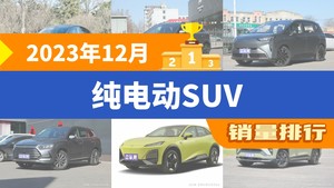 2023年12月纯电动SUV销量排行榜，元PLUS位居第二，第一名你绝对想不到