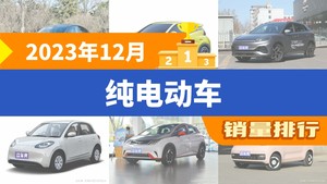 2023年12月纯电动车销量排行榜，元PLUS屈居第三，Aion S Plus成最大黑马