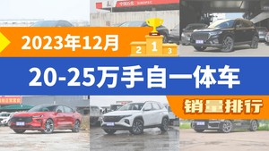 2023年12月20-25万手自一体车销量排行榜，红旗HS5屈居第三，途胜成最大黑马