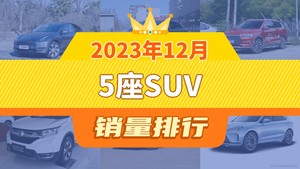 2023年12月5座SUV销量排行榜，Model Y夺得冠军，第二名差距也太大了 