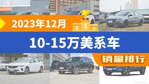 2023年12月10-15万美系车销量排行榜，微蓝6位居第二，第一名你绝对想不到