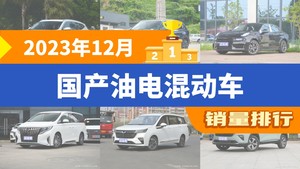 2023年12月国产油电混动车销量排行榜，哈弗H6以21430辆夺冠，皓极升至第10名 