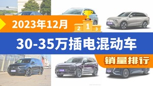 2023年12月30-35万插电混动车销量排行榜，护卫舰07位居第二，第一名你绝对想不到