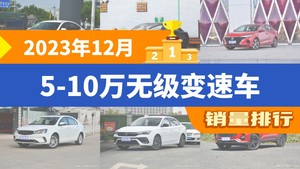 2023年12月5-10万无级变速车销量排行榜，伊兰特位居第二，第一名你绝对想不到