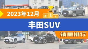 2023年12月丰田SUV销量排行榜，RAV4荣放以25990辆夺冠，奕泽IZOA升至第10名 