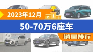 2023年12月50-70万6座车销量排行榜，ZEEKR 009夺得冠军，第二名差距也太大了 